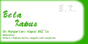 bela kapus business card